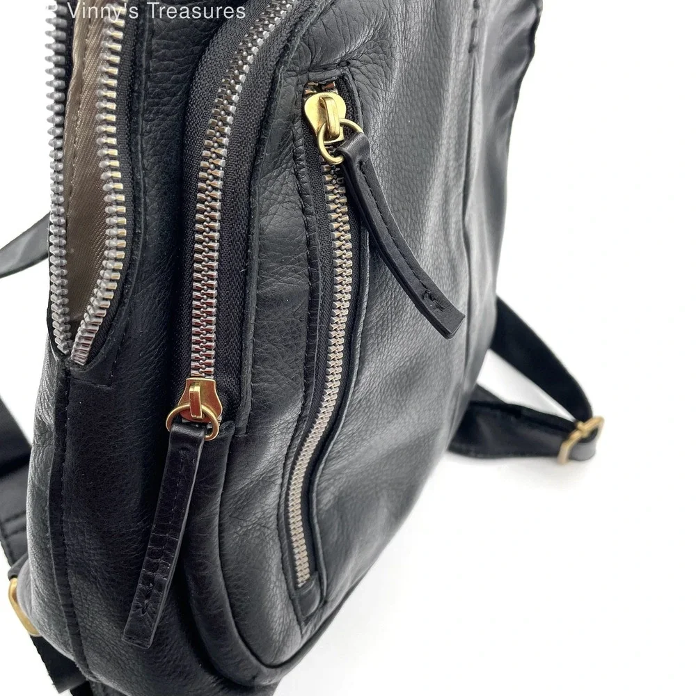 VTG American Leather Co. Black Leather Y2K Minimalist Capsule Unisex Backpack